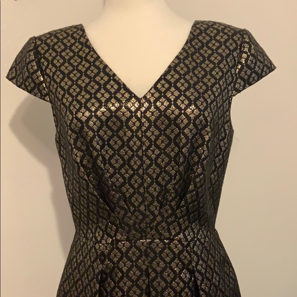 Daniel Cremieux, gold and black dress, size 8 - Picture 3 of 6